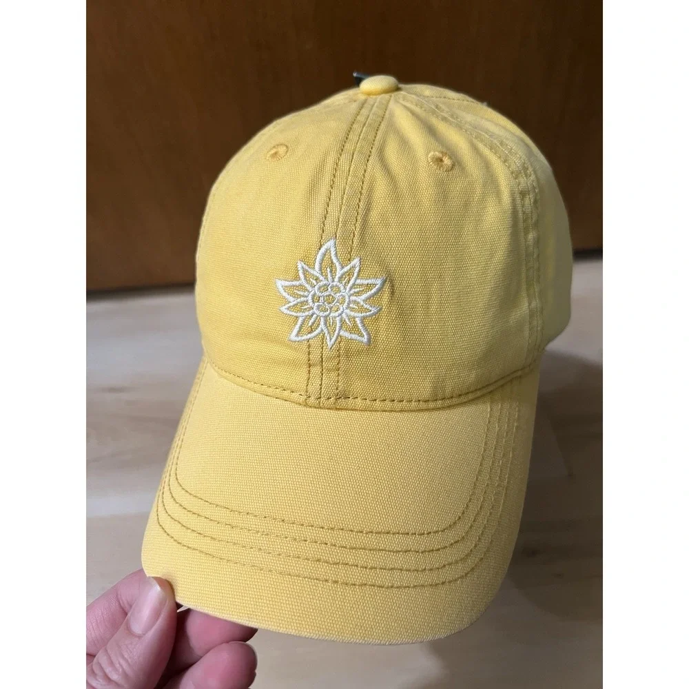 Alpine Design Women's Cotton Washed‎ Cap Hat Adjustable Golden Yellow Flower